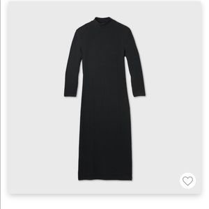 Long sleeve rib knit dress